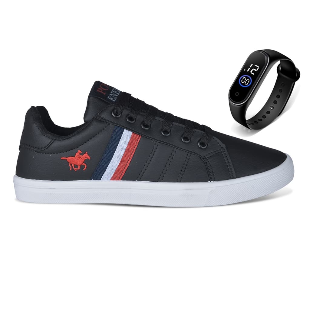 Sapatênis Masculino Polo Energy 3279 Confortável Oferta Promoção + Relógio LojaSpark