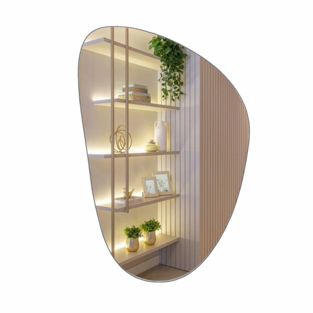 Espelho Orgânico Grande Moderno Decoração Lavabo Banheiro de Parede