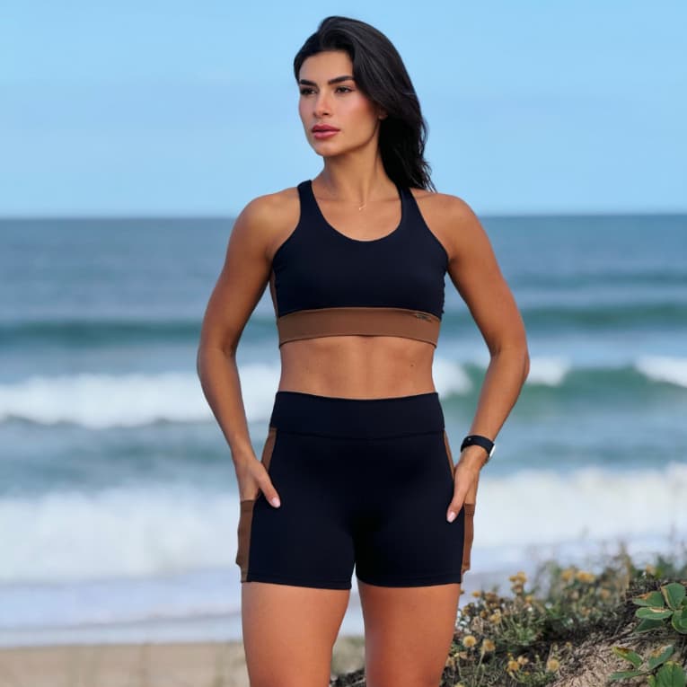 Conjunto Short e Top Nadador Recorte Bojo Removível Upttack®