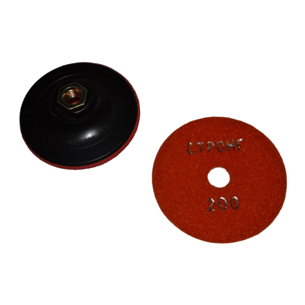 Suporte Lixa Diamantada Velcro 4" M14 + Disco De Lixa #200