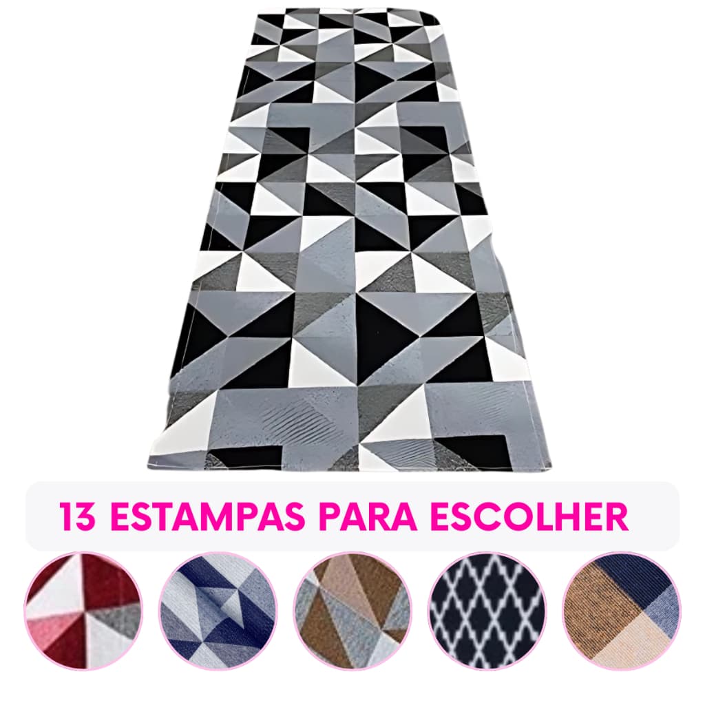 Passadeira de cozinha Antiderrapante Tecido Jacquard Rustico 3 metros Lindas Estampas