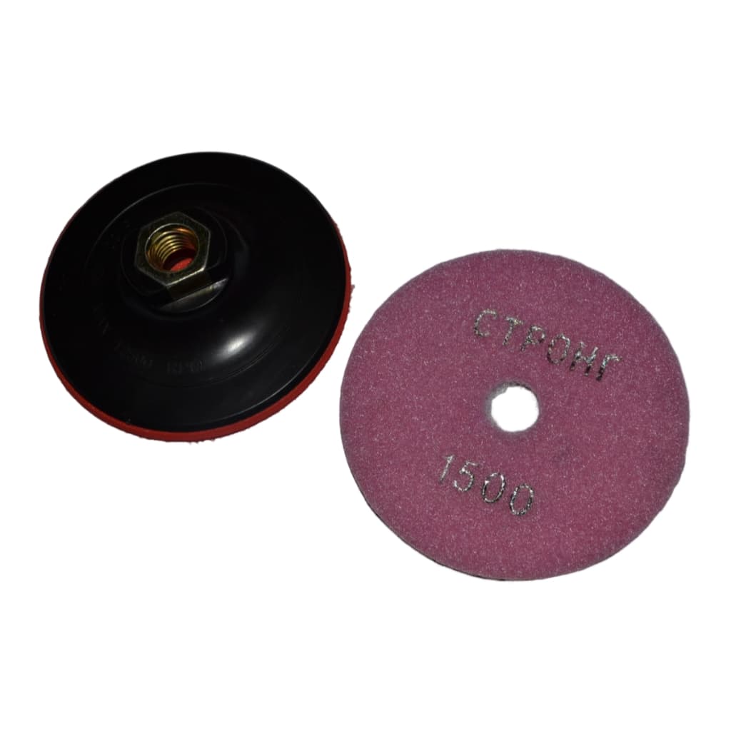 Suporte Lixa Diamantada Velcro 4" M14 + Disco De Lixa #1500