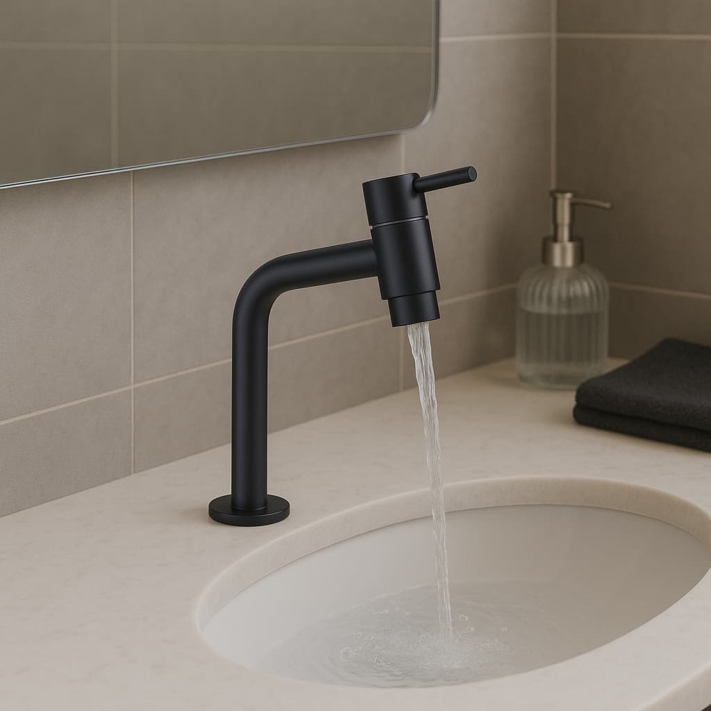 Torneira para Banheiro Cuba Bancada Torneira Link Lavatório Preto Inox Metal Luxo