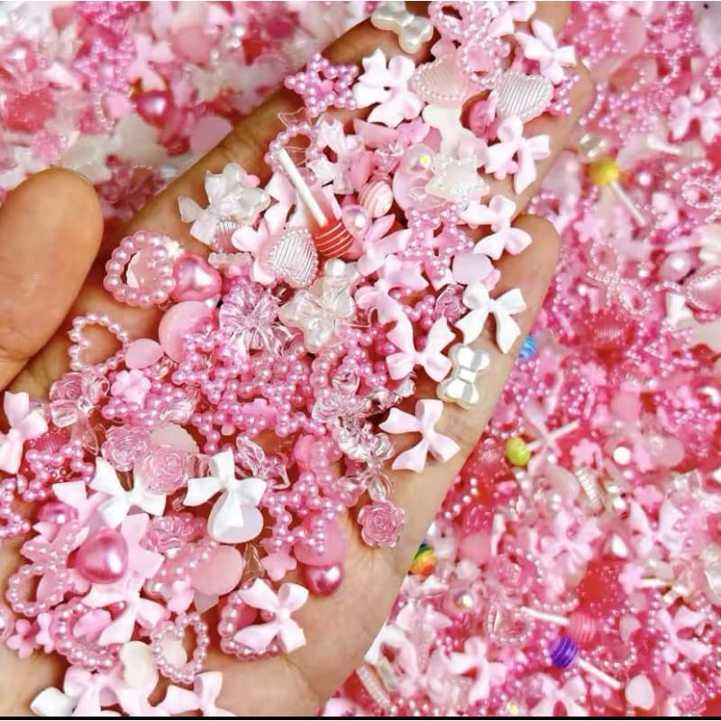 30Pças Apliques Resina Mix Modelos Variados Laços Coração Frutas