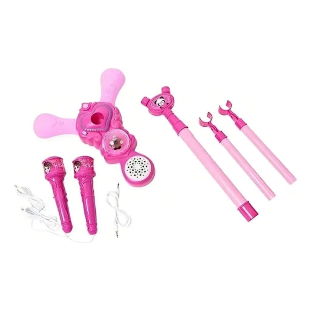 Microfone Infantil C/ Pedestal Rosa Luluca- Leia a Descrição