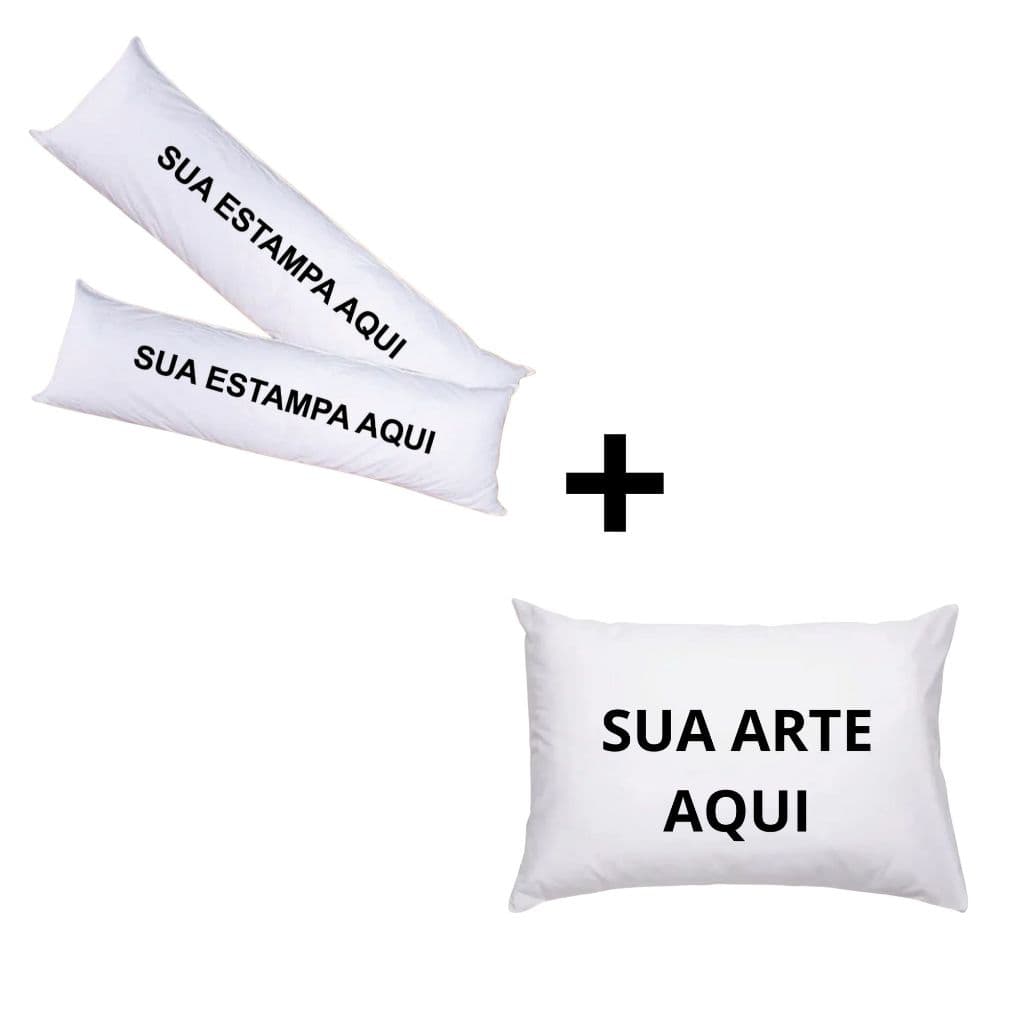 Kit Personalizado Travesseiro de Corpo com Fronha ENVIE SUA ARTE OU FOTO