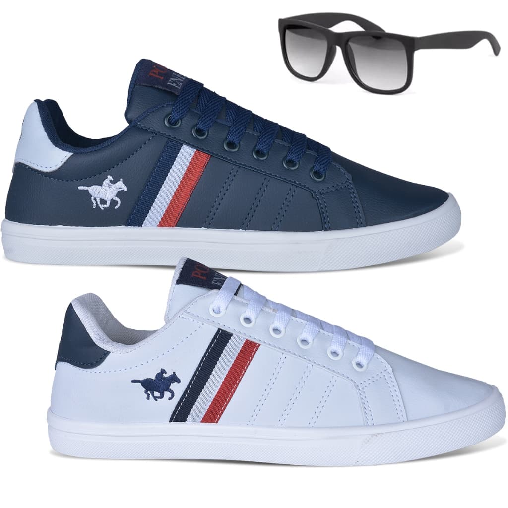 Kit 2 Sapatênis Masculino Polo Energy 3279 Casual Esporte Super Confortável + Óculos LojaReact