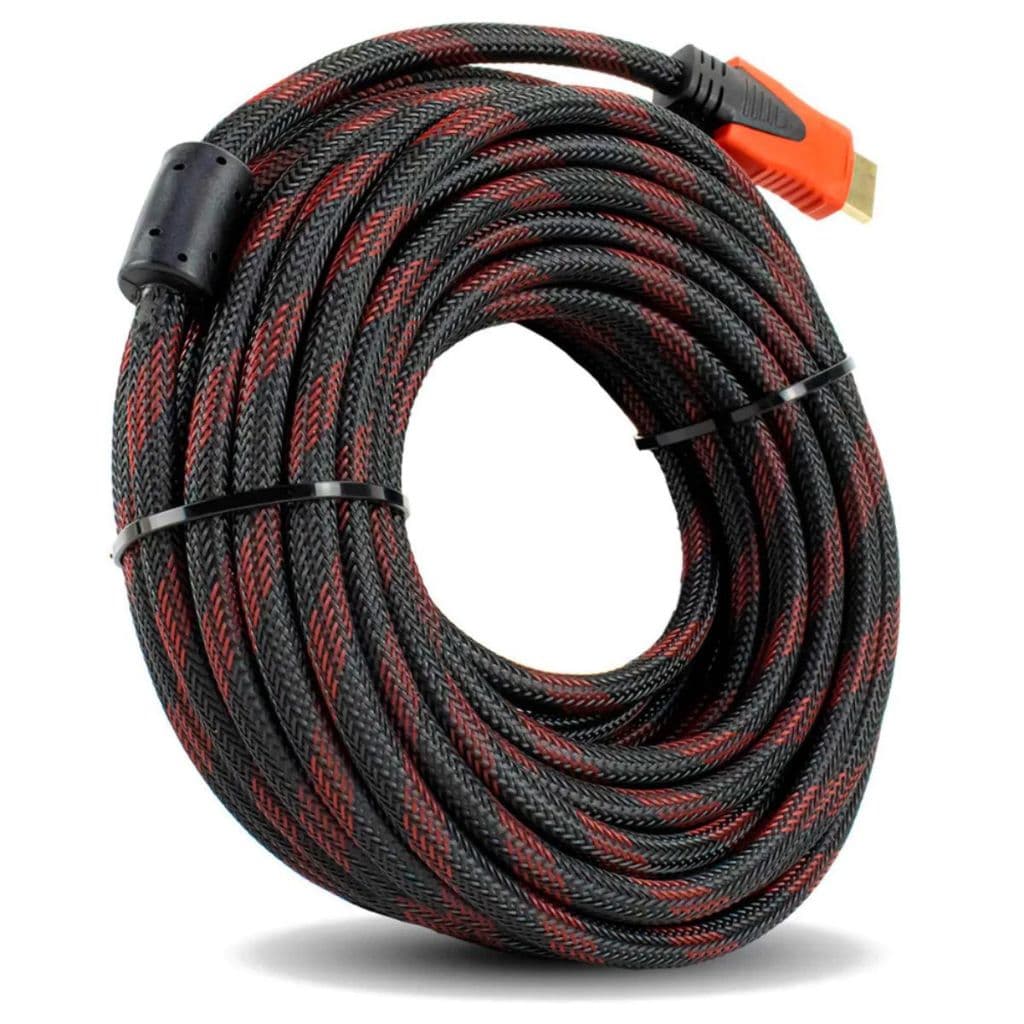 Cabo HDMI Trançado Em Nylon - 3D Full Hd Versão 1.4V - 10 Metros de Comprimento.