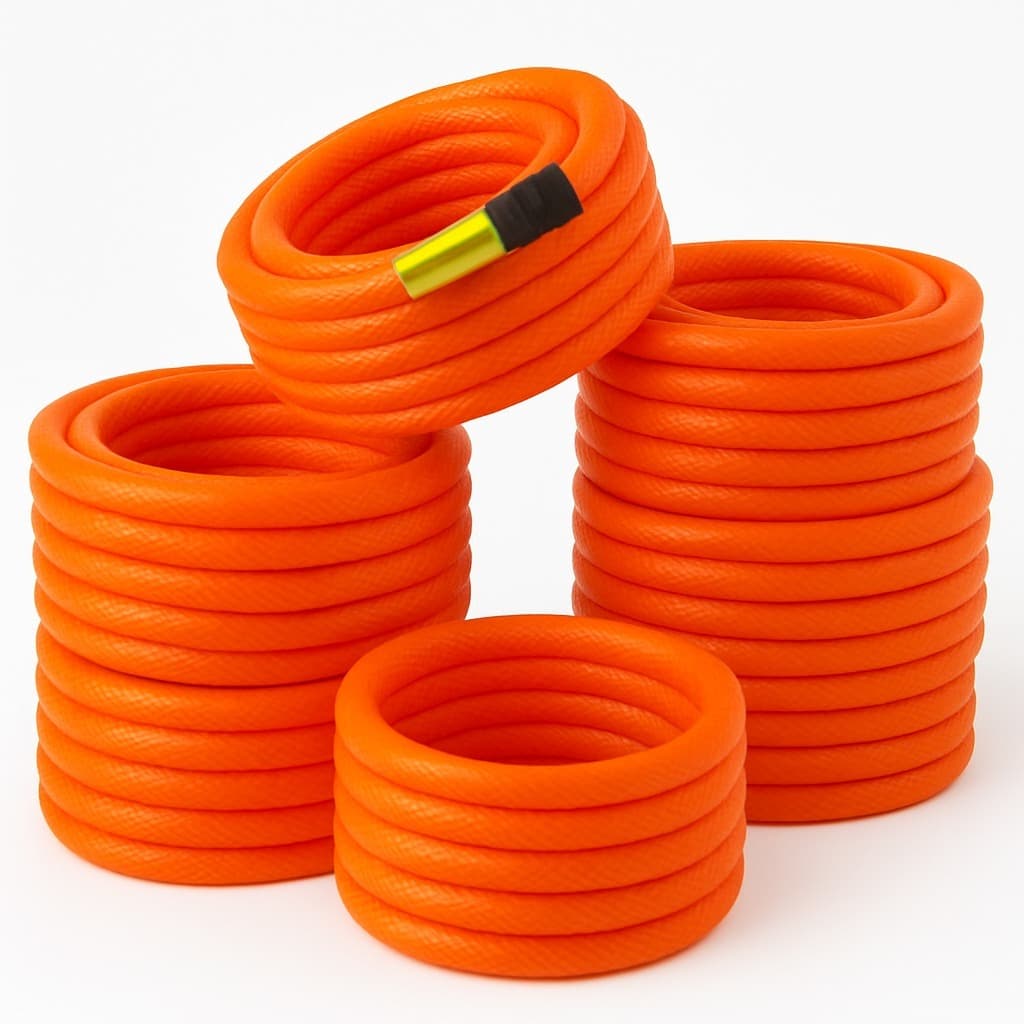 Mangueira Laranja Dobravél Reforçada Flexivel Diversos Tamanhos Jardim Casa Flex PVC Multiuso Chata