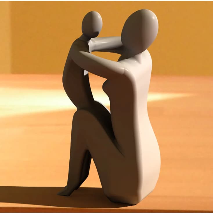 Decoração Escultura Mãe e Filho(a) - Laço Eterno - Dia das Mães - Decoração para Sala