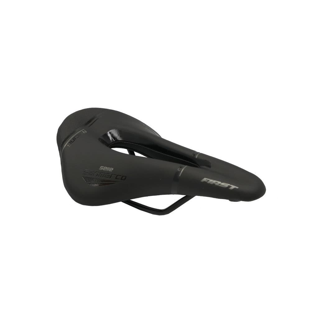 Banco De Bicicleta Selim Vazado Novo Mtb Aço First Preto NS SanMarco ( 140mm )