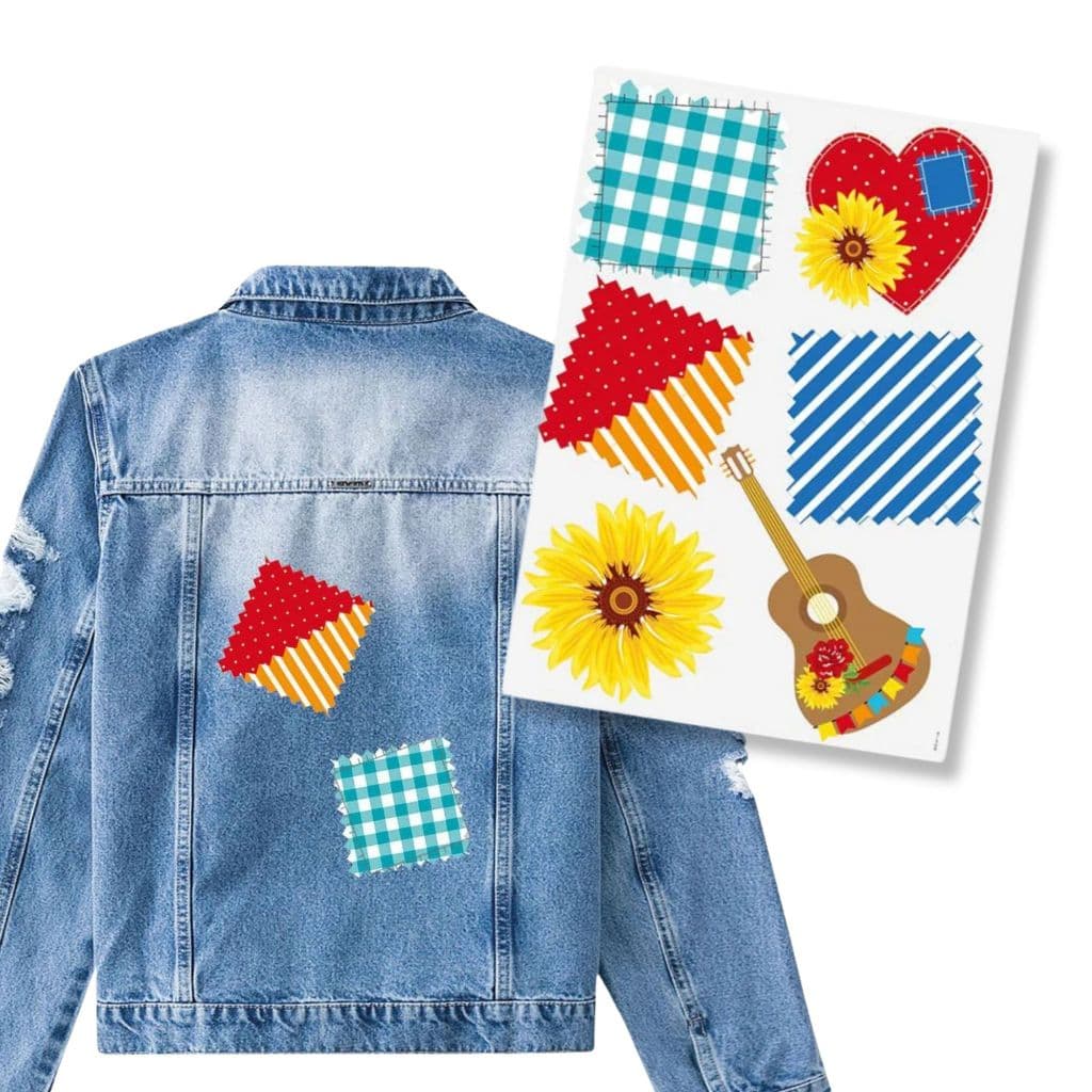 Remendo para Roupa Festa Junina Transfer para Tecidos 9cm 6 unidades