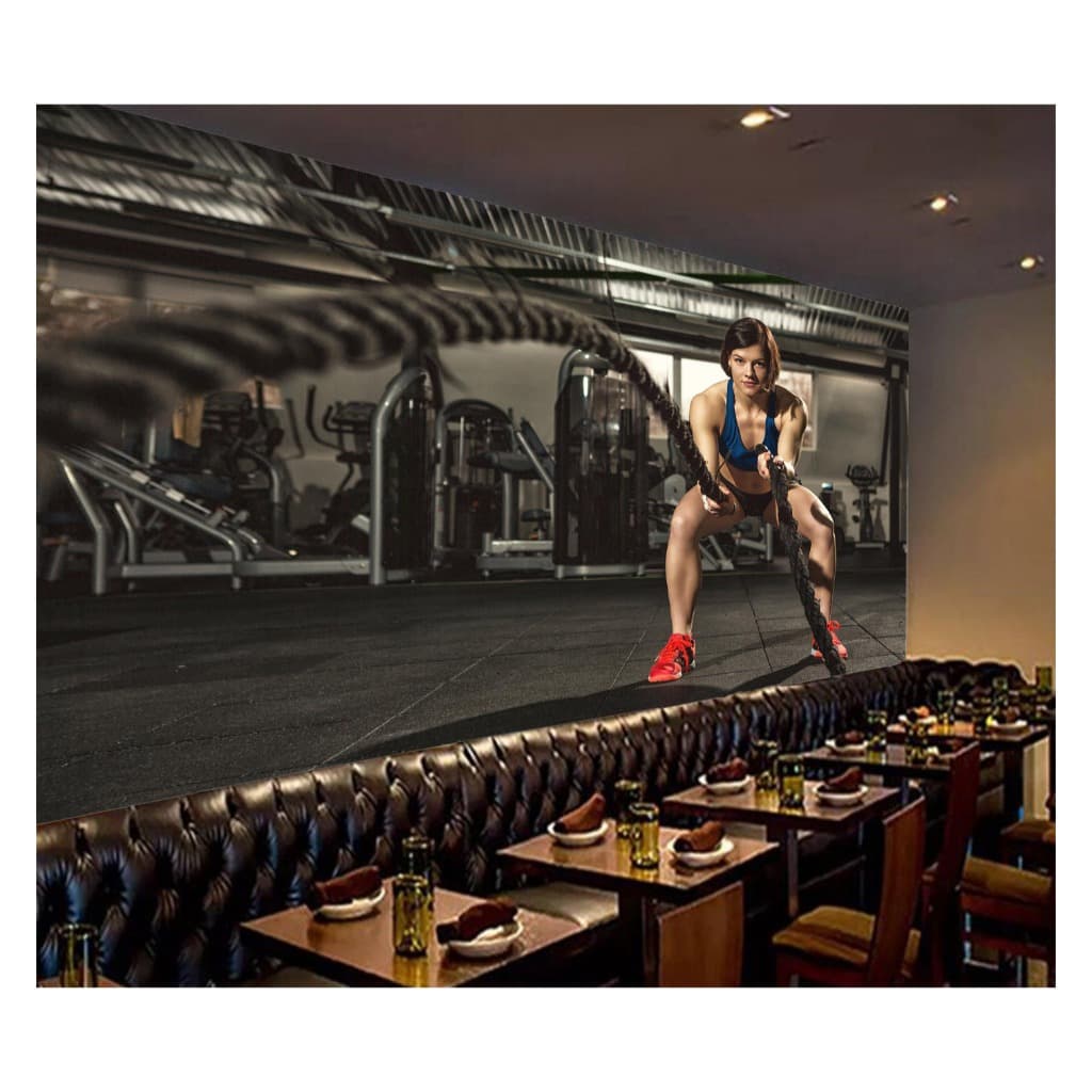 Adesivo de parede Academia decoração musculação ginástica crossfit papel de parede Painel m² ACA 027