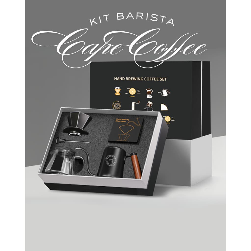 Kit Barista Profissional Hario V60 + Chaleira Inox Original