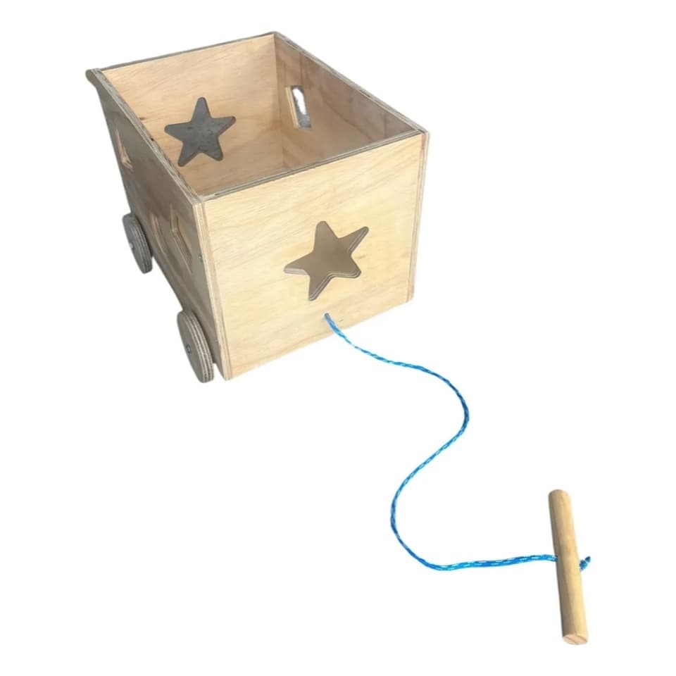 Carrinho Guarda Brinquedos Multiuso Montessoriano Madeira