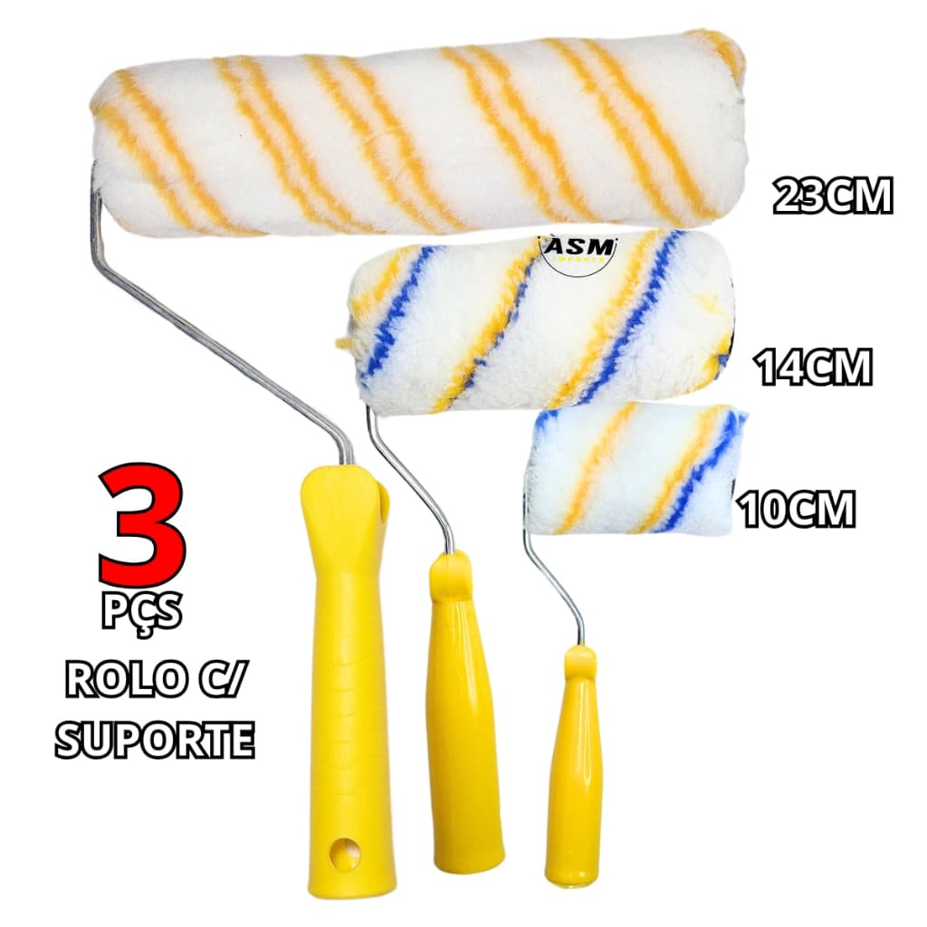 Rolo de Pintura 3 Tamanhos 23cm 14cm 10cm Rolo de Pintura C Suporte Ferramenta ideal Para Pintura Uniforme
