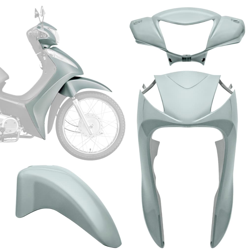 Conjunto De Carenagem Plástica Com 3 Peças Reposição Modelo Original Pro Tork Moto Honda Biz 125 Ano 2011 Até 2013
