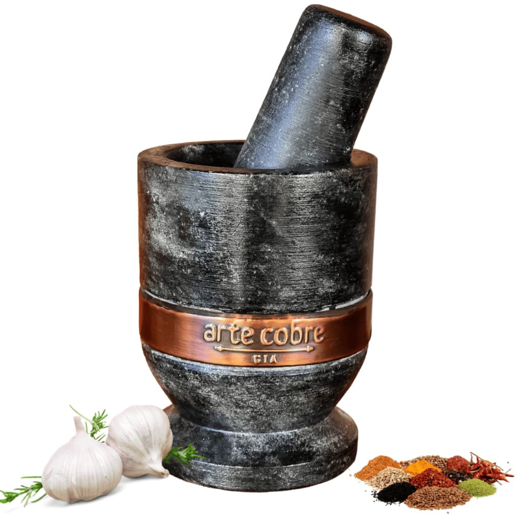 Pilão Socador De Pedra Cobre Envelhecido