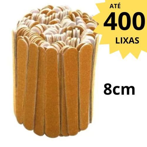 Kit até 400 Mini Lixa de Unha 8cm Manicure Pedicure