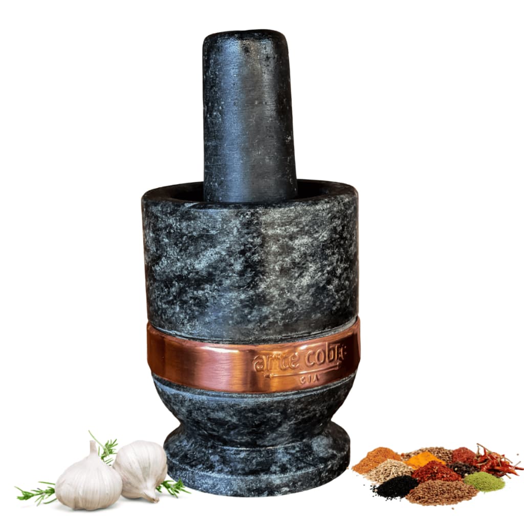 Pilão de Pedra Gourmet Cobre Polido