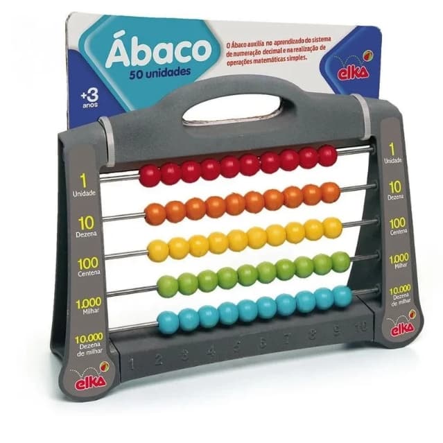 Jogo Educativo Contador Ábaco c/ 50 bolinhas - Elka Envio Imediato
