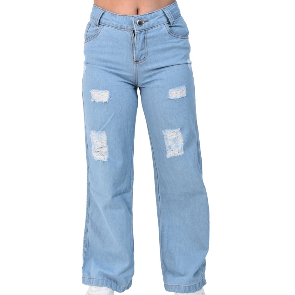 Calça pantalona wide leg infantil juvenil meninas roupa jeans infantil juvenil 10 ao 16 CLARA