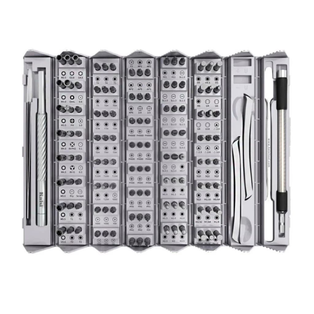 Kit Jogo De Chave 128 Em 1 Profissional Para Assistência Técnica De Celulares E Notebooks