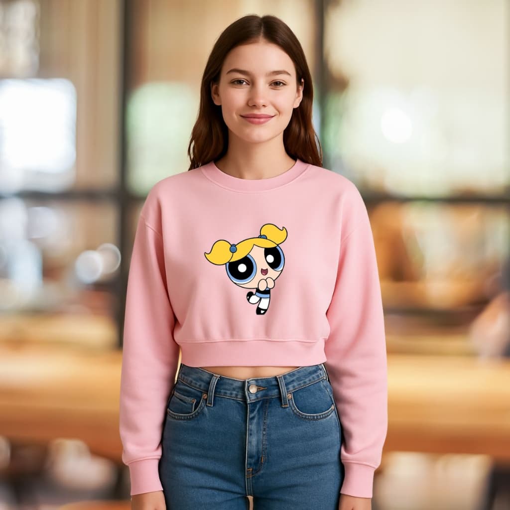Moletom Cropped Feminino Confortável Blusa Frio Meninas Super Poderosas