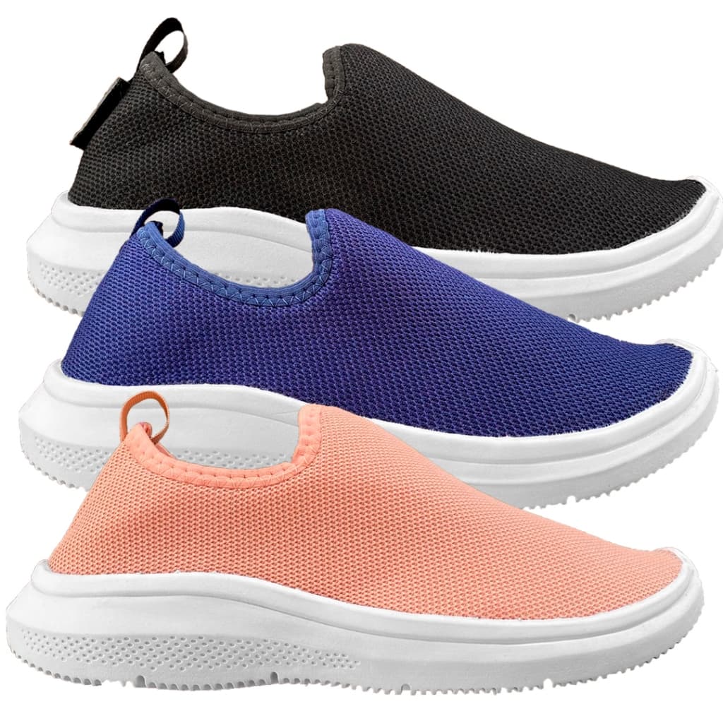 Kit 3 Tênis Meia Ortopédico Casual Calce Facil Feminino Academia Caminhada