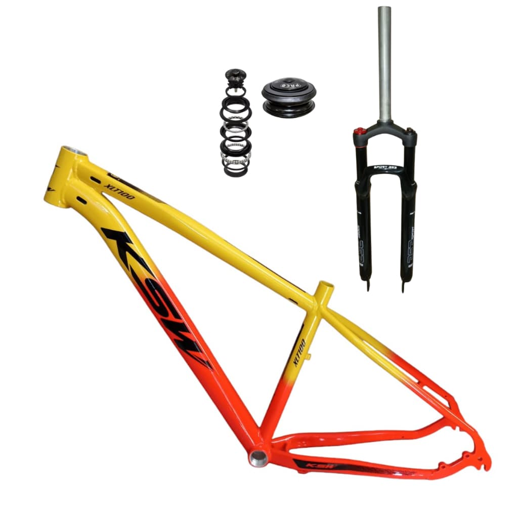 Quadro 29 Ksw Xlt100 Alumi. Masc+Garfo C/Trava Ombro Ajuste Preload+Caixa de Direção 1.1/8*44*30