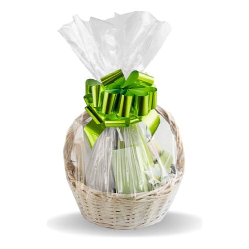 kit 10 Sacos Para Cesta De Presentes + 10 Laços Café da manhã Natal Vários Tamanhos Tipo Celofane Pp