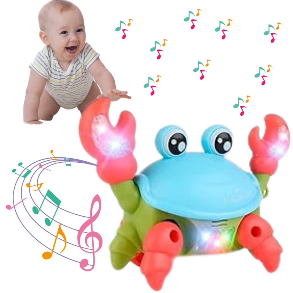 Brinquedo Caranguejo Dançante Fujão Musical Som Luz e Movimento