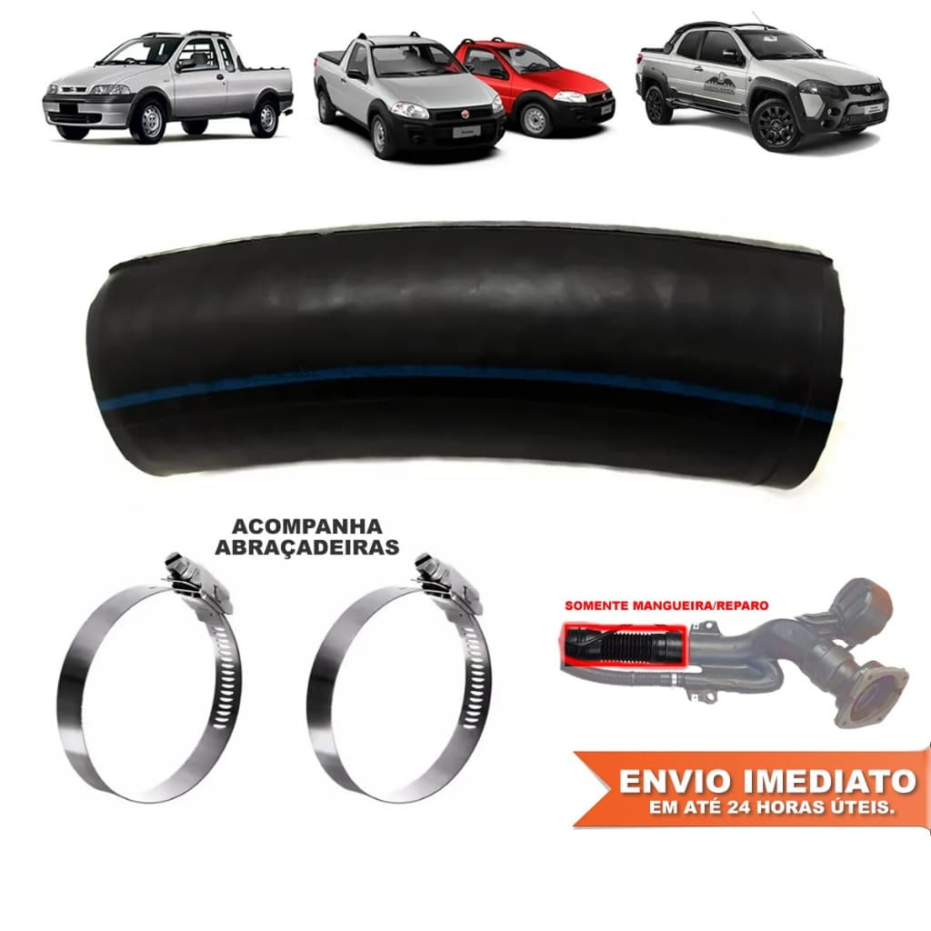 Mangueira Reparo Bocal Gargalo Abastecimento Tanque Fiat Strada 1.3 1.4 1.5 1.8 Geração 1 2 3 Todos