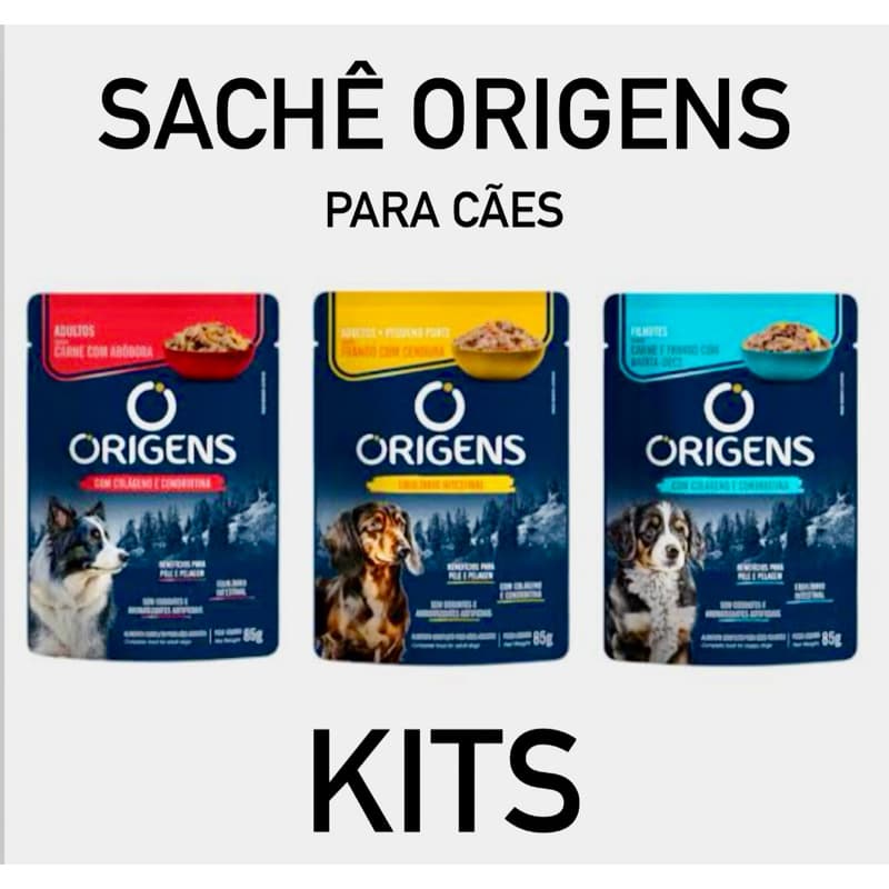 Kit Sachê Origens para Cachorro Sabores Variados 85g cada