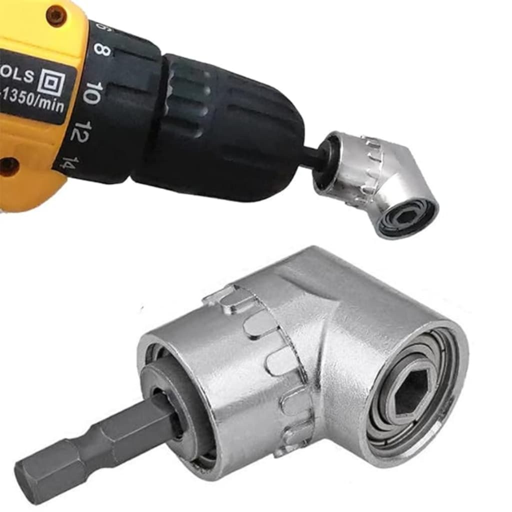 Adaptador Angular 105° P/ Parafusadeira 1/4 Canto Difícil Custo Benefício Bits Furadeira Cotovelo Extensor Universal Nf