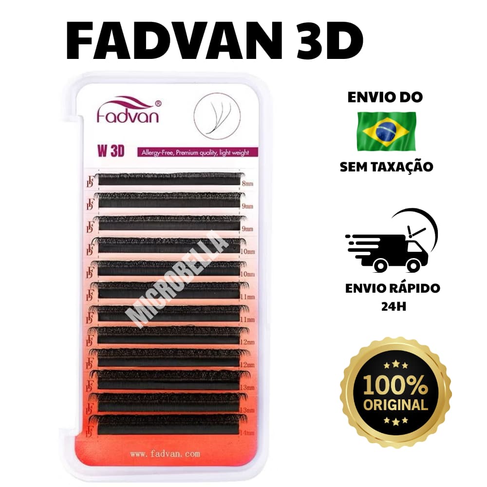 Cílios Fadvan W 3D Volume Egipicio Mix Cilios Extensão De Cilios Fio a Fio Retenção Adesivo Cola