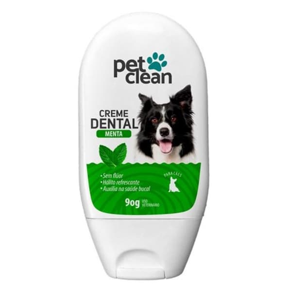 Creme Dental Pasta De Dente Cães E Gatos Pet Clean 90g Menta