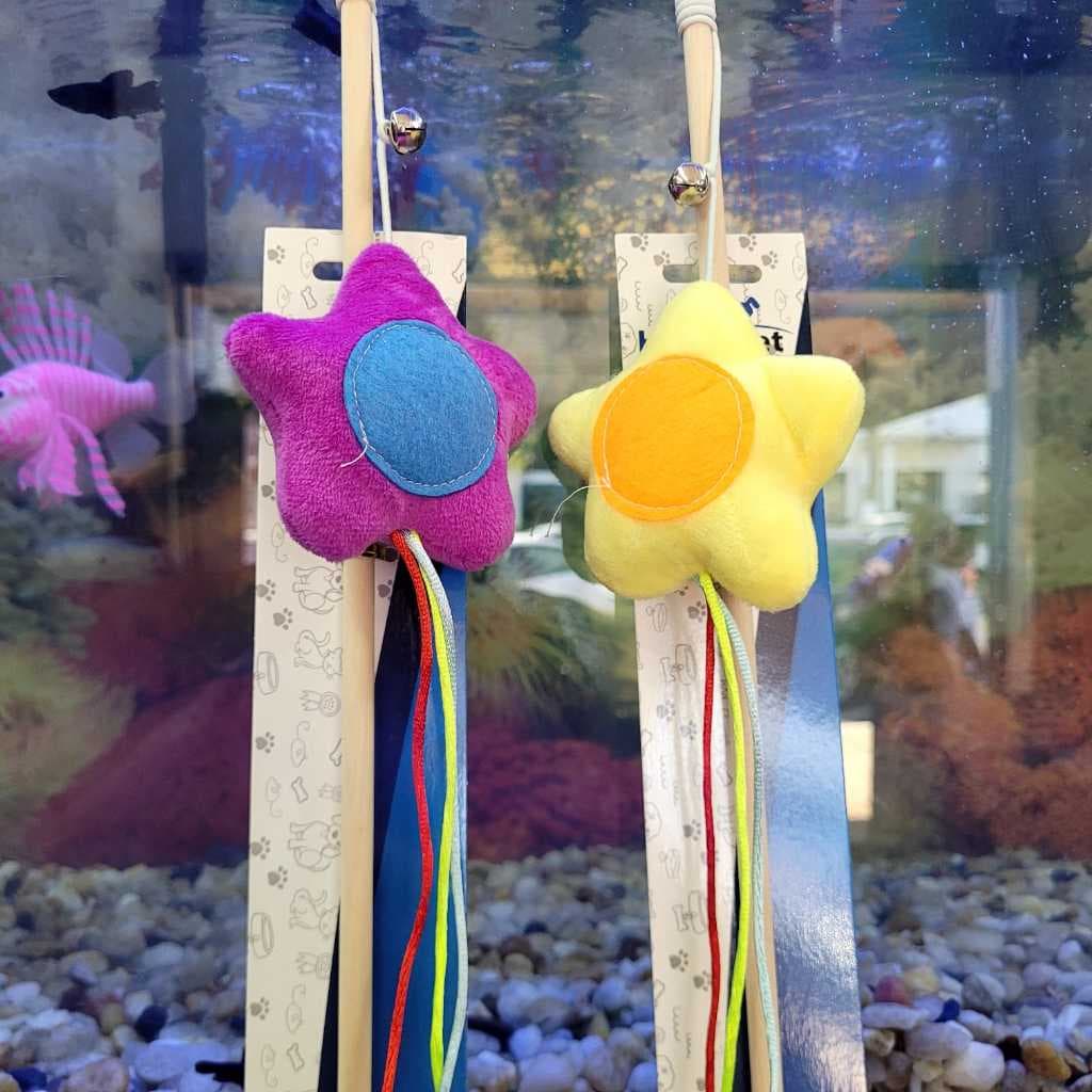 Brinquedo Varinha Estrela Com Guizo para Gatos