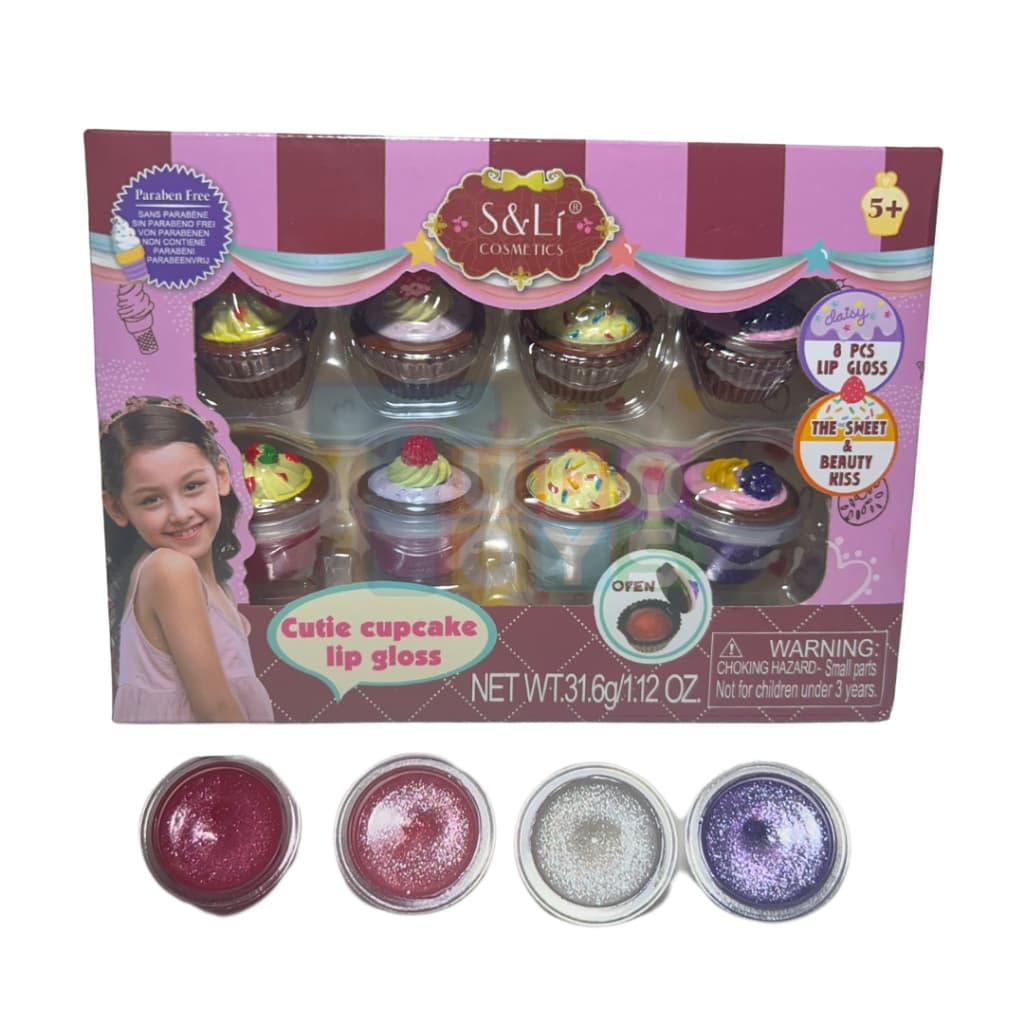 Kit Brilho Labial de Cupcake Lip Gloss Feminino Make linda Maquiagem