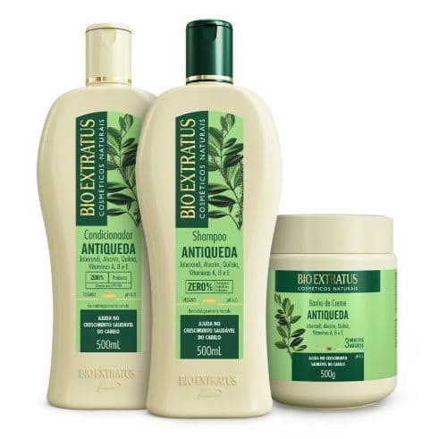 Kit Antiqueda Jaborandi Bio Extratus (Shampoo, Condicionador e Banho de Creme (500mL/g)