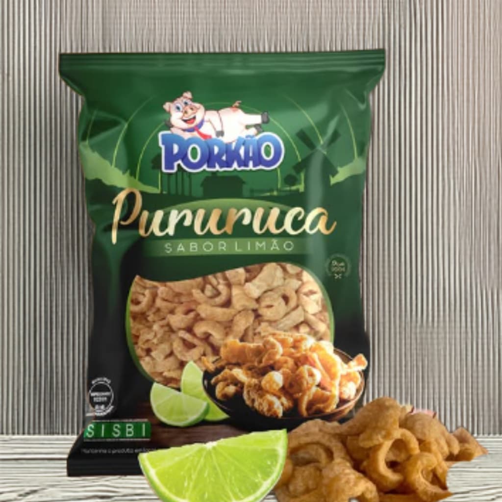 Pururuca Torresmo Crocante Salgadinho - Snack Festa - Pacotão Porkão 100g - Pele de Porco Frita