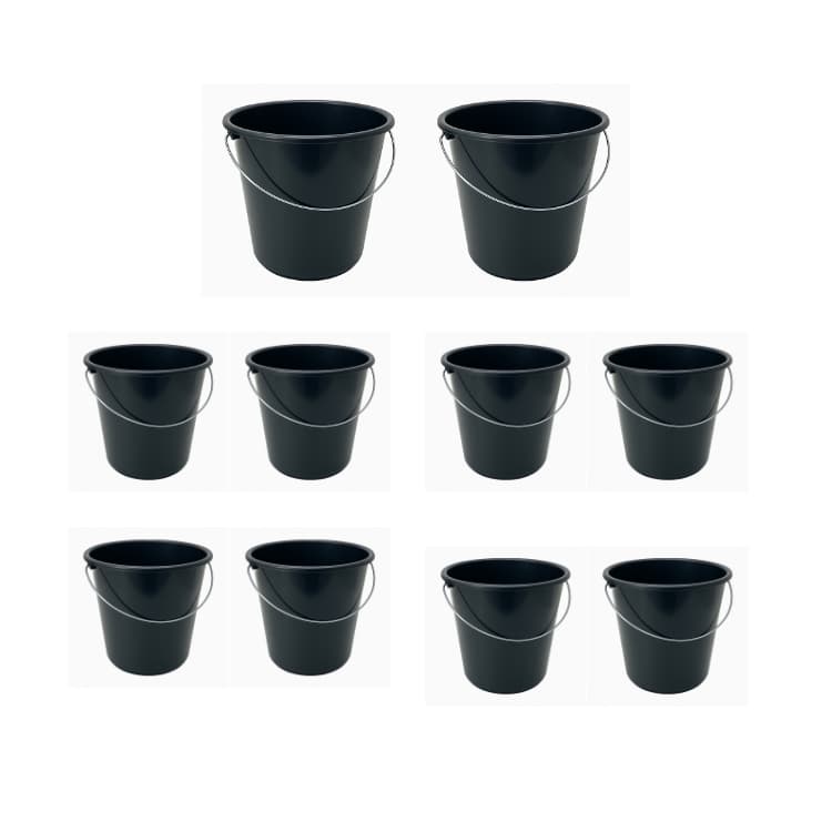 KIT 30 BALDES PLASTICOS PRETO COM ALÇA REFORÇADA PARA BARES ADEGAS RESTAURANTES CASA COZINHA