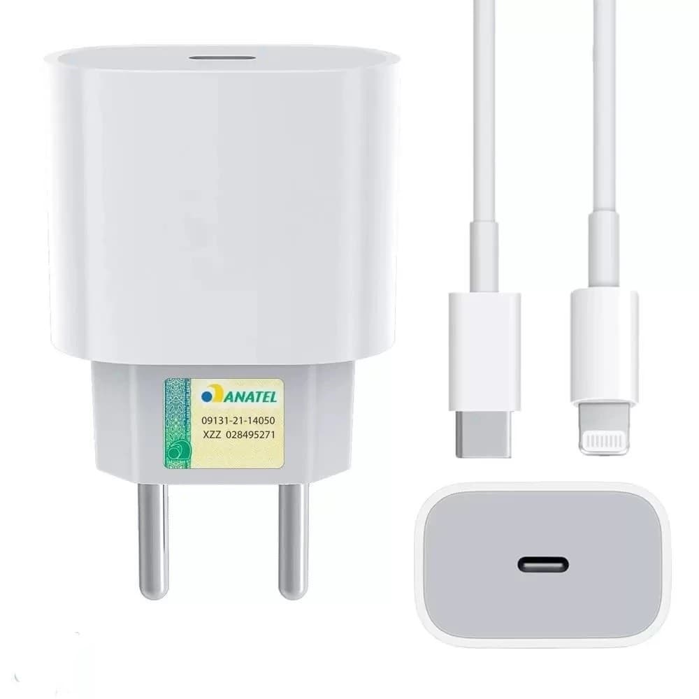 Carregador 20w USB-C/Lightning 11 12 13 Pro 12 Pro Max Tipo C 20w