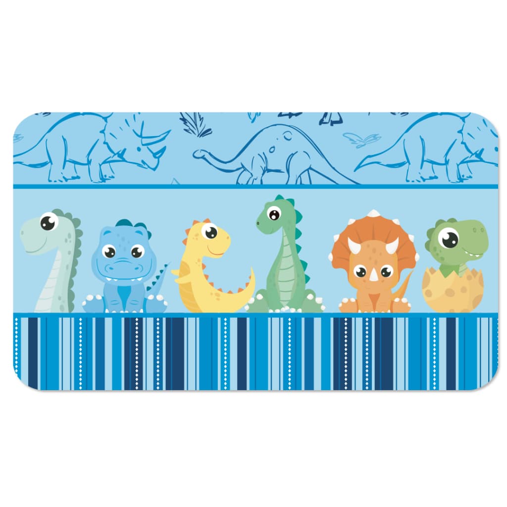 Tapete Infantil Antiderrapante Emborrachado 60x34cm Dinossauros Menino
