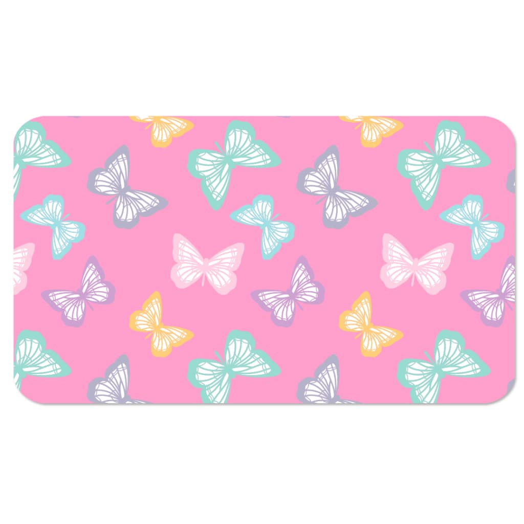 Tapete Infantil Antiderrapante Emborrachado 60x34cm Borboletas Menina