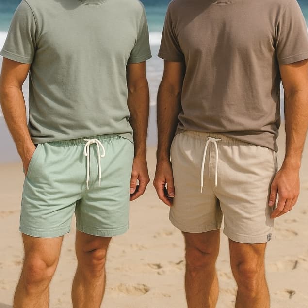 Kit 2 Bermudas LINHO Mauricinho Masculina Premium Bolso Traseiro