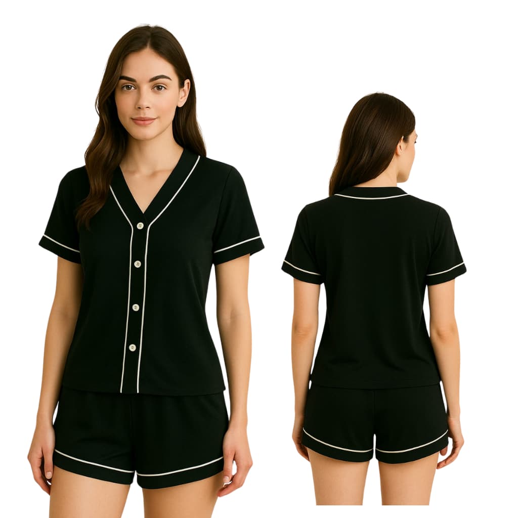 Pijama Feminino Americano Curto de verão Confortável e Elegante Amamentação/pós cirúrgico