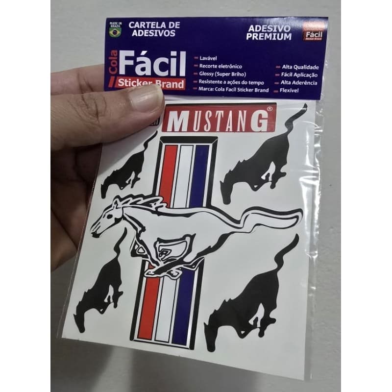 Kit com 6 Adesivos Mustang Ford -
Laminação de Alta Qualidade e Resistente à

Água