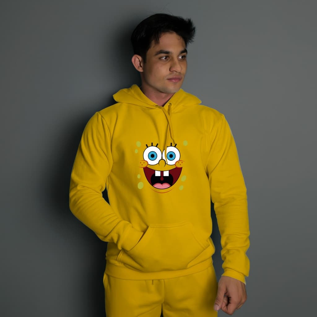 Blusa Blusão Moletom Canguru Bob Esponja Unisex Masculino e Feminino 60% Algodão Compre de Quem Fabrica C/ Qualidade