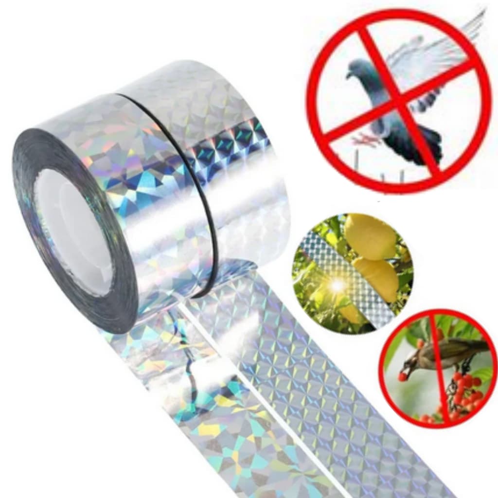 Fita refletiva espanta Pombo Visual Sonora Para Jardim Planta Telhado Sacada Passaros pardal ninho